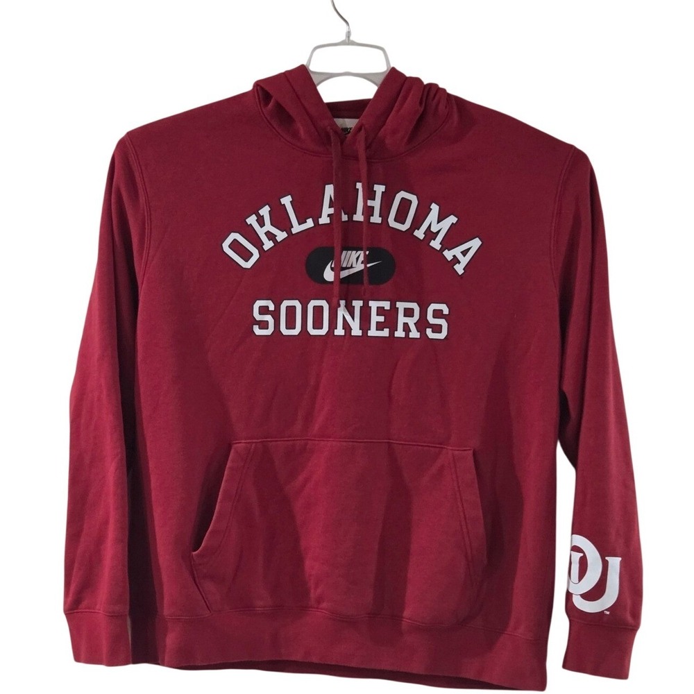 Nike Oklahoma Sooners Hoodie Mens XL Crimson Red Pullover NCAA Fan Gear